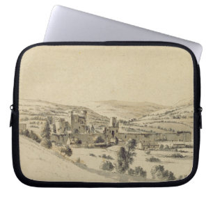 Caerphilly Castle (pen, ink and wash on paper) Laptop Sleeve