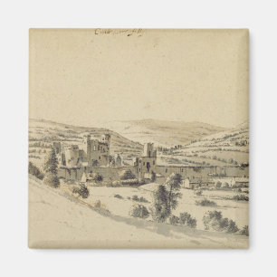 Caerphilly Castle (pen, ink and wash on paper) Magnet