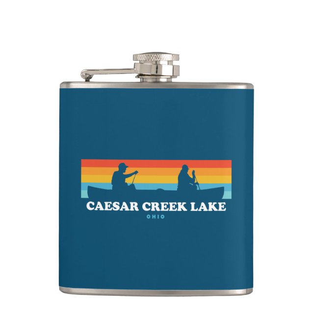 Caesar Creek Lake Ohio Canoe Hip Flask (Front)