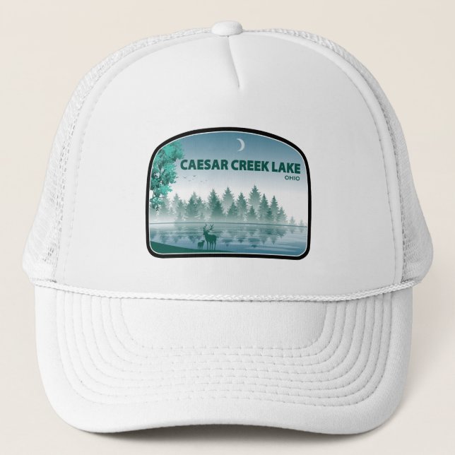 Caesar Creek Lake Ohio Deer Trucker Hat (Front)