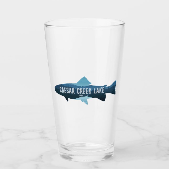 Caesar Creek Lake Ohio Fish Glass (Front)