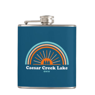 Caesar Creek Lake Ohio Rainbow Hip Flask
