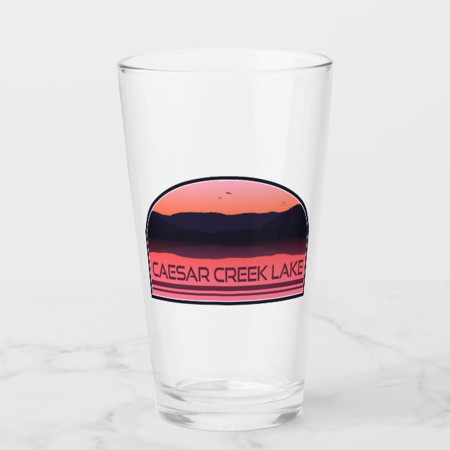 Caesar Creek Lake Ohio Red Sunrise Glass (Front)