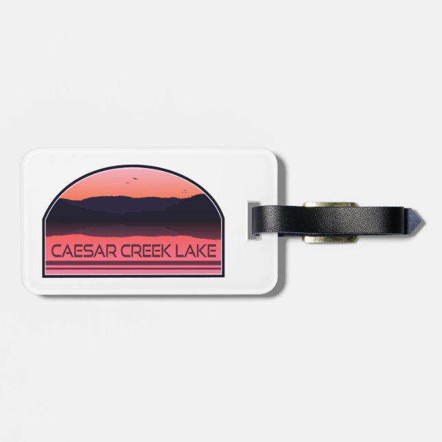 Caesar Creek Lake Ohio Red Sunrise Luggage Tag (Back Horizontal)