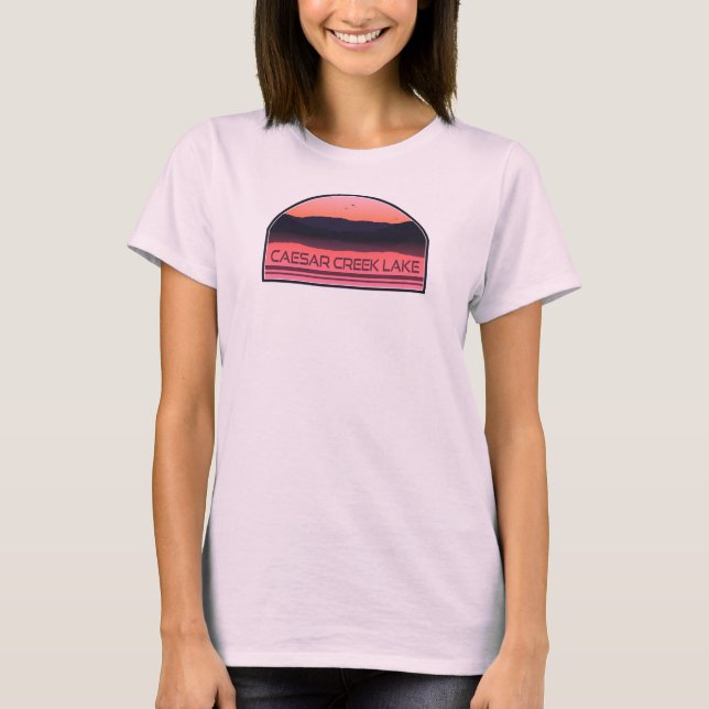 Caesar Creek Lake Ohio Red Sunrise T-Shirt (Front)