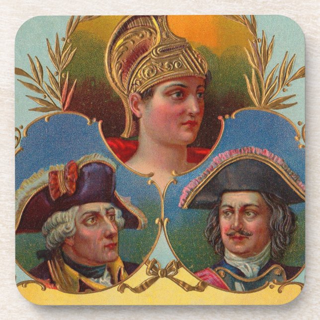 Caesar - Kaiser - Tsar cigar box label print Coaster (Front)