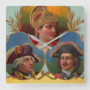 Caesar- Kaiser - Tsar cigar box label print Square Wall Clock