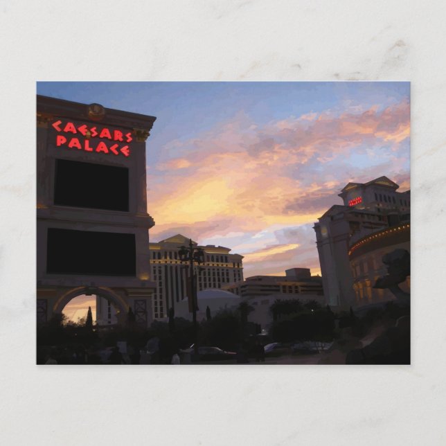 Caesars Palace Dual Image Postcard (Front)