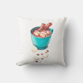 Cafe and kitchen decoration hot chocolate. cushion