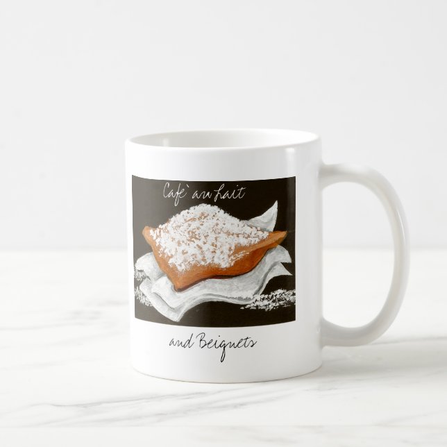 Cafe' au Lait and Beignets Coffee Mug (Right)