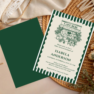 Cafe Baby Hand Drawn Italian Baby Shower Invitation