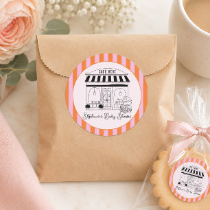 Café Baby Shower   Paris Café   Café Bébé Classic Round Sticker