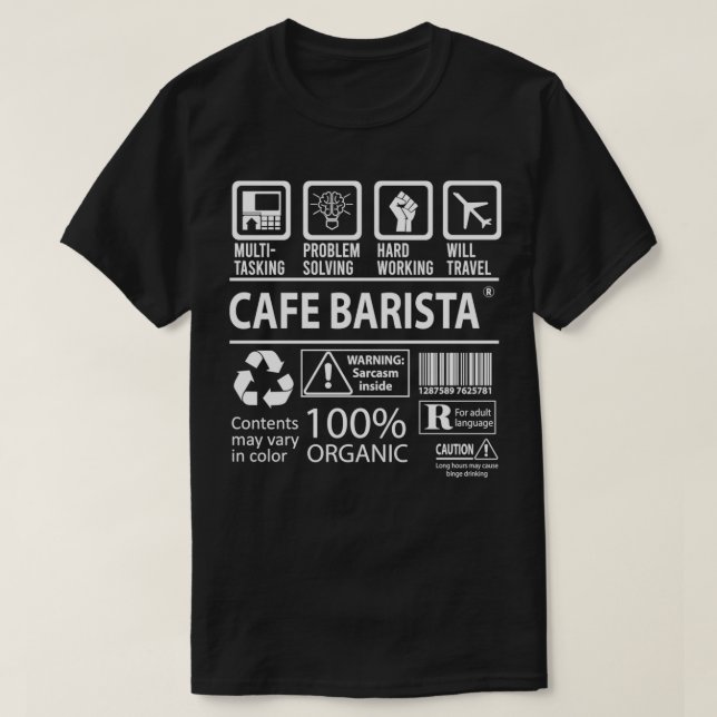 Cafe Barista Multitasking Job Gift Item 2 T-Shirt (Design Front)