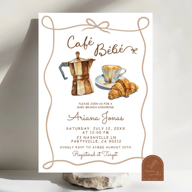 Cafe Bebe Baby Brunch Shower Invitation (Creator Uploaded)