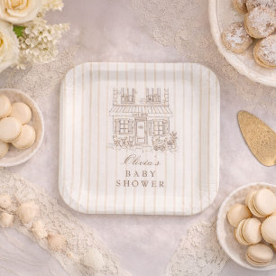 Cafe Bebe Baby Shower Paper Plate