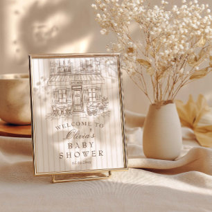 Cafe Bébé Baby Shower  Welcome Poster