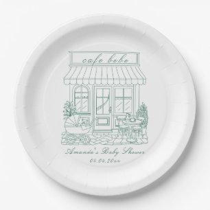Cafe Bebe Bonjour Baby Shower Paper Plate
