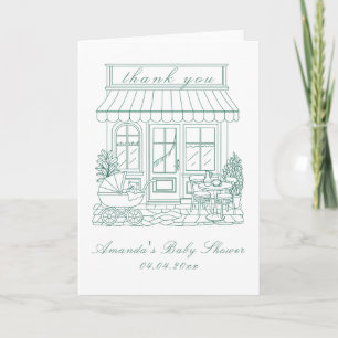 Cafe Bebe Bonjour Baby Shower Thank You Card