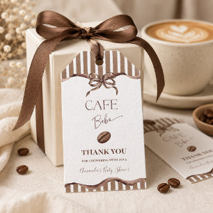 Cafe Bebe Bow Coffee Baby Shower Party Gift Tags