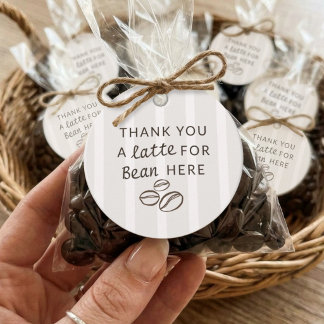 Cafe Bebe Brown Stripes French Theme Baby Shower Favour Tags