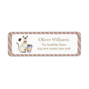 Café Bébé Cat Coffee Baby shower Return Address