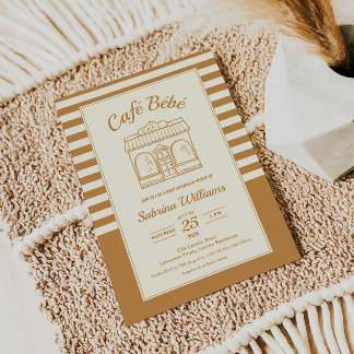CAFÉ BÉBÉ COFFEE Baby Shower Invitation