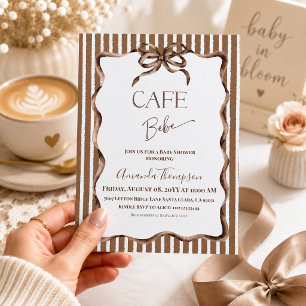 Cafe Bebe Coffee Baby Shower Invitation