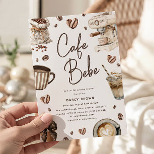 Café Bébé Coffee Themed Baby Shower Invitation
