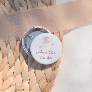 Cafe Bebe Cute French Baby Shower Auntie To Be 6 Cm Round Badge