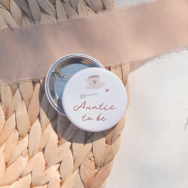 Cafe Bebe Cute French Baby Shower Auntie To Be 6 Cm Round Badge (Creator Uploaded)