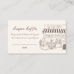 Cafe Bebe Diaper Raffle Brown Baby Shower Enclosure Card