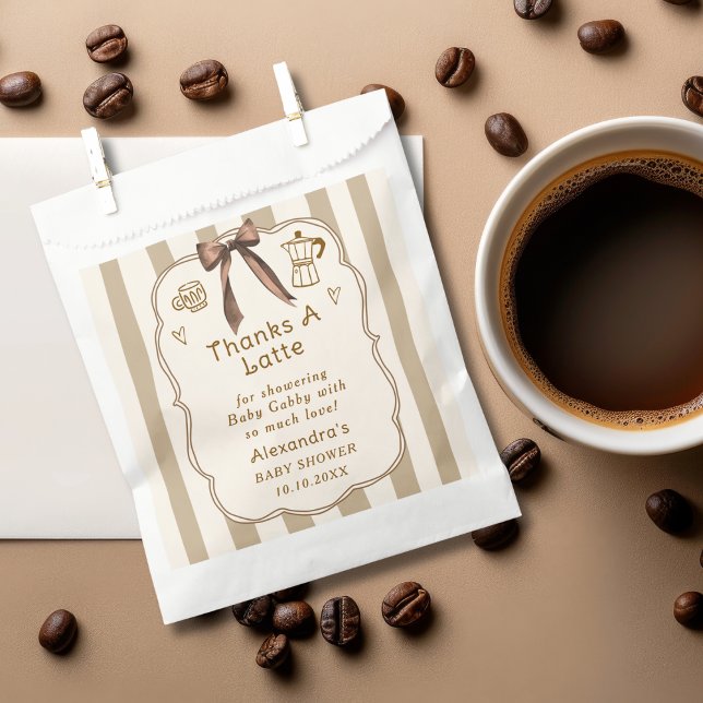 Cafe Bebe French Coffee Shop Baby Shower Favors Favour Bags (Creator Uploaded)