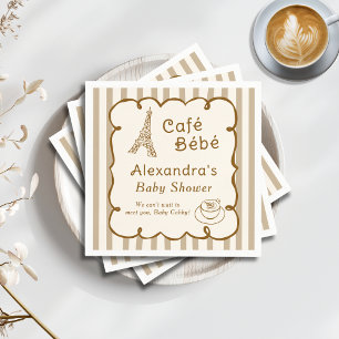 Cafe Bebe French Coffee Shop Themed Baby Shower Napkin