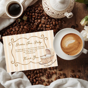 Cafe Bebe Gender Neutral Elegant Brown Baby Shower Enclosure Card