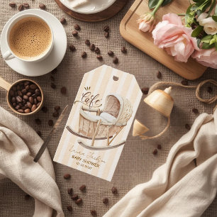 Cafe Bebe Gender Neutral Elegant Brown Baby Shower Gift Tags