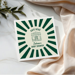 CAFÉ BÉBÉ GREEN COFFEE Baby Shower Napkin