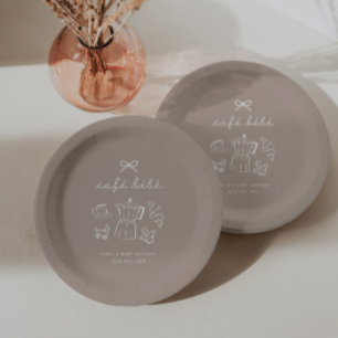 Cafe Bebe Home Coffee Baby Shower Latte Paper Plate