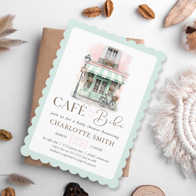 Café Bébé Paris Themed Baby Shower Invitation (Café Bébé Paris Themed Baby Shower Invitation
#cafébébé
#cafébébébabyshower
#parisbabyshowertheme)