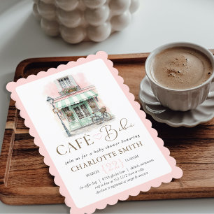 Café Bébé Paris Themed Baby Shower Invitation