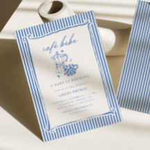 Cafe Bebe Shower | Blue Stripe Baby is Brewing