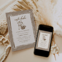 Cafe Bebe Shower | Brown Stripe Baby is Brewing