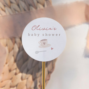 Cafe Bebe Watercolor Baby Shower Thank You Classic Round Sticker