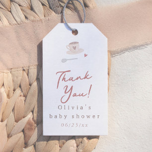 Cafe Bebe Watercolor Cute Baby Shower Thank You Gift Tags