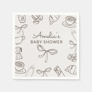 Cafe Bebe Whimsical Bow Baby Shower Napkin