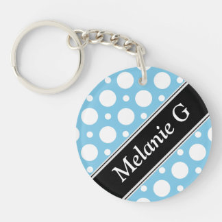Cafe Blue Assorted Polka Dot Acrylic Keychain