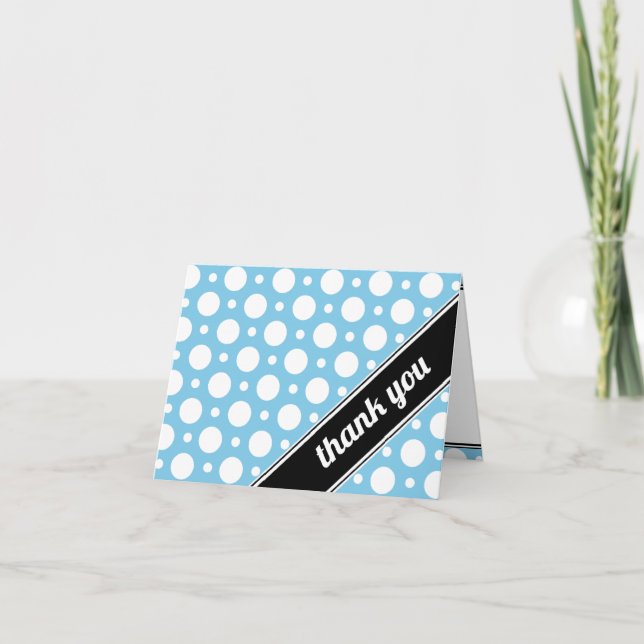 Cafe Blue Assorted Polka Dot Thank You Card (Front)