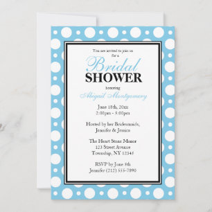 Cafe Blue Assorted Polka Dots Bridal Shower Invitation