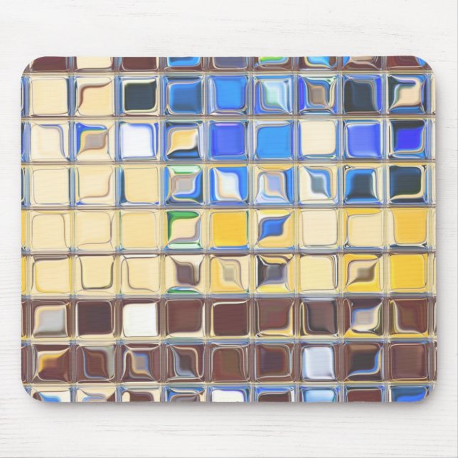 Cafe Blue ~ glass tiles Mouse Pad (Front)