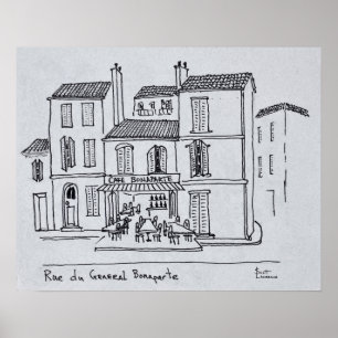 Cafe Bonaparte on Rue du General Bonaparte Poster