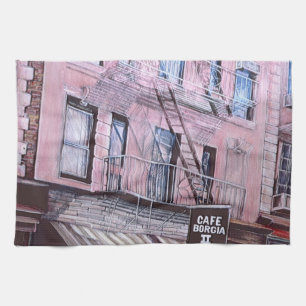 Cafe Borgia Tea Towel